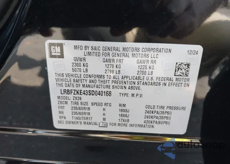 2025 Buick Envision Preferred Awd from USA, damaged, VIN LRBFZKE43SD040168